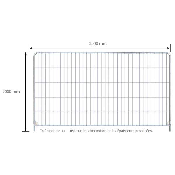 Clôture de chantier arrondie renforcée